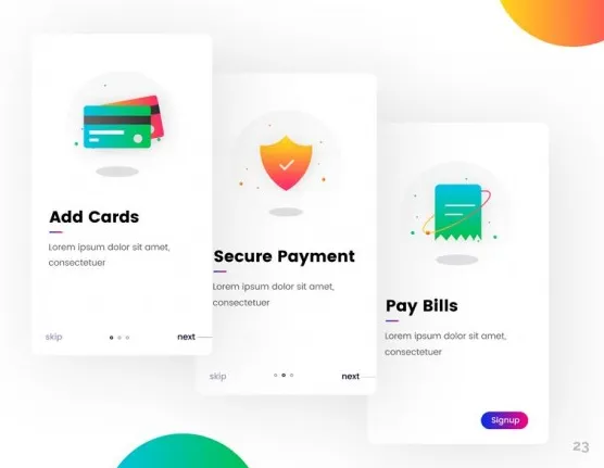 Bright colours in app design